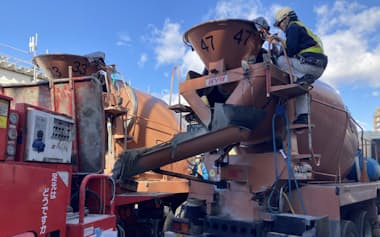 工事計画の相次ぐ見直しが生コン出荷に響いた(都内の生コン会社)