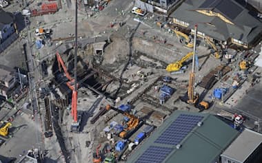 埼玉県八潮市の事故は下水管の劣化が原因とされる(2月28日)=共同