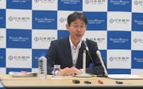 日銀名古屋支店の上口支店長は「米関税政策に伴う先行き不透明感は極めて強い」とした(9日、名古屋市)