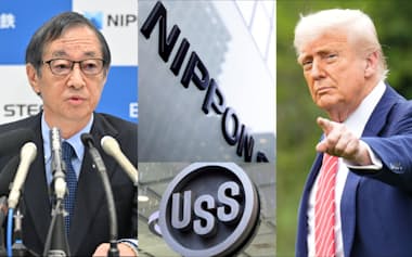 日本製鉄の橋本会長㊧とトランプ米大統領