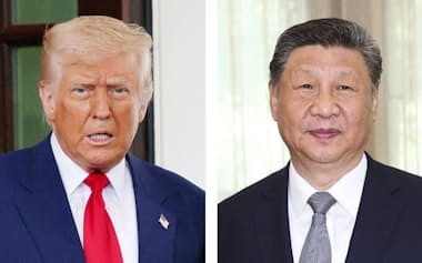 トランプ米大統領㊧=ロイター、中国の習近平国家主席=新華社・共同
