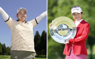 入谷(写真左)はルーキーながらニチレイレディースで初優勝。佐久間(同右)はアース・モンダミン杯で今季3勝目を挙げた=いずれも共同