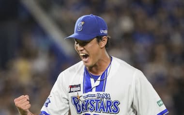 8月31日の中日戦、7回無失点で移籍後初勝利を挙げたDeNA・藤浪晋太郎=共同