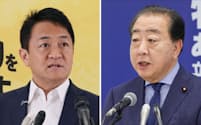 国民民主・玉木氏㊧と立民・野田氏