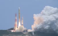 打ち上げられた大型基幹ロケット「H3」3号機(7月1日、種子島宇宙センター)