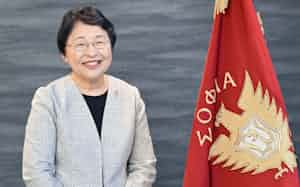 上智大学の杉村美紀学長 上智大学の杉村美紀学長