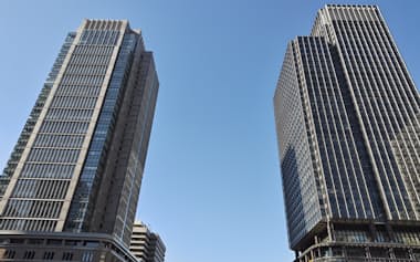 東京駅前の丸ビルや新丸ビルを保有する三菱地所の割安度は、含み益を考慮すると見かけの投資尺度より大きい