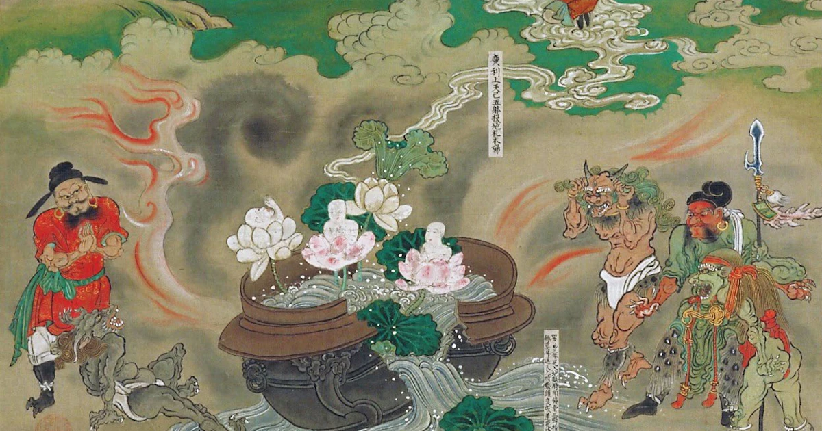 死からはじまる(6) 「六道絵(文政模本)」優婆塞戒経所説念仏功徳図(部分) - 日本経済新聞
