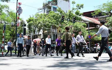 ベトナムの関税率は当初計画の46%から20%に下がる見込みだ(6月、ハノイ)