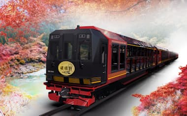新型の嵯峨野トロッコ列車のイメージ図(嵯峨野観光鉄道提供)