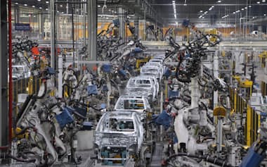 ビンファストのボディー溶接工程(10月中旬、ハイフォン)