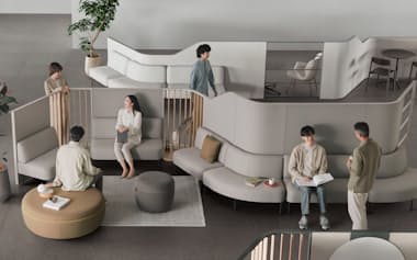 オカムラのオフィス向けソファ「YAA(ヤア)」(イメージ)