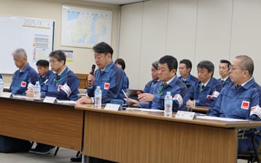 東電の小早川社長はセキュリティー、セーフティー両部門の連携方針を示した(11日、新潟県)