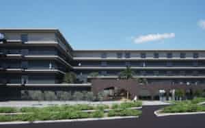 27年9月に開業する建物は高齢者施設と学生マンション、研究室を備える(完成イメージ) 27年9月に開業する建物は高齢者施設と学生マンション、研究室を備える(完成イメージ)