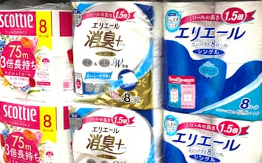 販売が伸びている「倍巻き」長尺品のトイレットペーパー