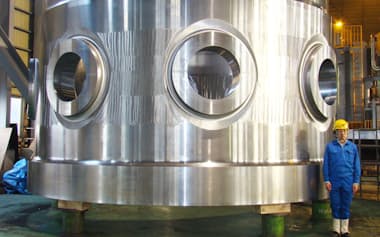 日本製鋼所の室蘭製作所で製造した鋳鍛鋼部品