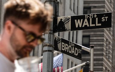 ニューヨークのウォール街(5月)=遠藤啓生撮影