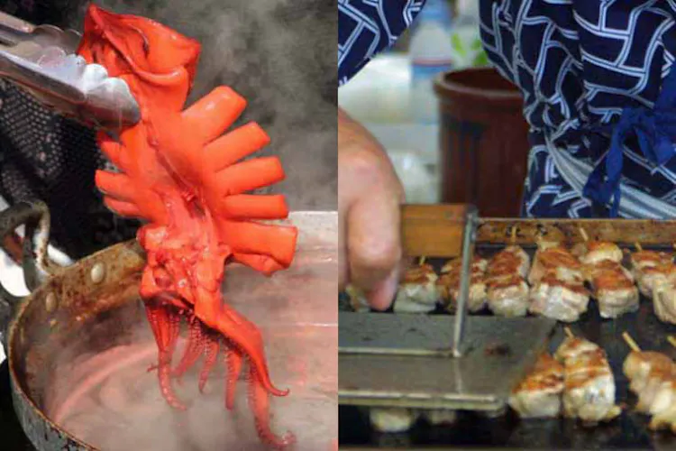 赤い煮イカに鉄板焼き鳥 焼きまんじゅう 各地の縁日 Nikkei Style 赤い煮イカに鉄板焼き鳥 焼きまんじゅう 各地の縁日 Nikkei Style