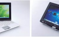 図2 ASUSTeK社のタッチ・パネル搭載ネットブック　　ASUSTeK社の「Eee PC T101MT」は,ノート・パソコンとタブレット端末の両方の形態を取れる（左）。独自のUI画面も用意されている（右）。