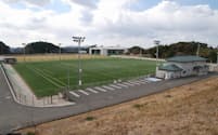 上富田スポーツセンター。サッカー場3面、野球場、テニスコートなどがある