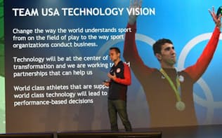AWEの基調講演に登壇した米国オリンピック委員会技術革新プログラム担当ディレクターのムニール・ゾック博士
