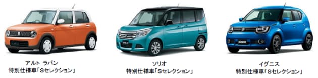 スズキ 軽乗用車 アルト ラパン 小型乗用車 ソリオ イグニス の3車種に特別仕様車 Sセレクション を設定し発売 日本経済新聞