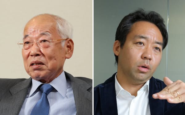 インターネットイニシアティブ(IIJ)の鈴木幸一会長兼CEO(左)と、フォースバレー・コンシェルジュの柴崎洋平社長