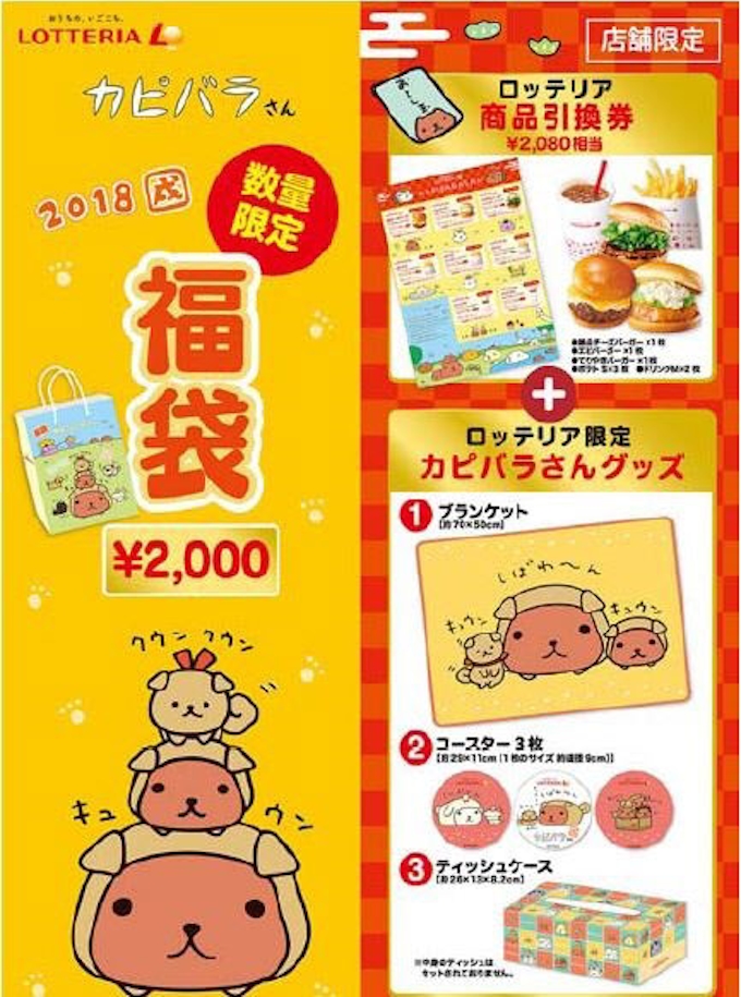 ロッテリア カピバラさん とコラボの カピバラさん福袋 を数量限定販売 日本経済新聞