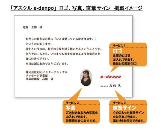 アスクル Ksg運営の電報サービス アスクル E Denpo を提供開始 日本経済新聞