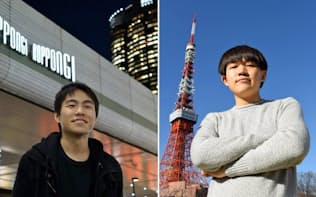 ワンファイナンシャルの山内奏人CEO（16歳、左）とクリエイティブファンタジープロダクションズの武藤篤司社長（17歳）