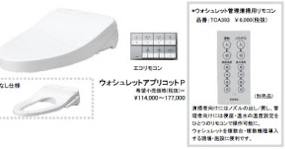 Toto 瞬間式ウォシュレット アプリコットp を発売 日本経済新聞