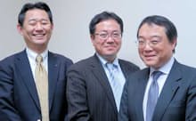 情報コミュニケーション事業本部 セキュアビジネスセンター セキュアビジネス推進本部 セキュア販促部 RFID販促チーム 課長の中川仁克氏(左)、同チームの松枝毅氏(中央)、同チーム 技能主任の成田康雄氏(右)