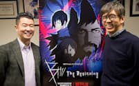 プロダクション・アイジーの石川光久社長（右）とNetflixでコンテンツアクイジションアニメ ディレクターを務める沖浦泰斗氏