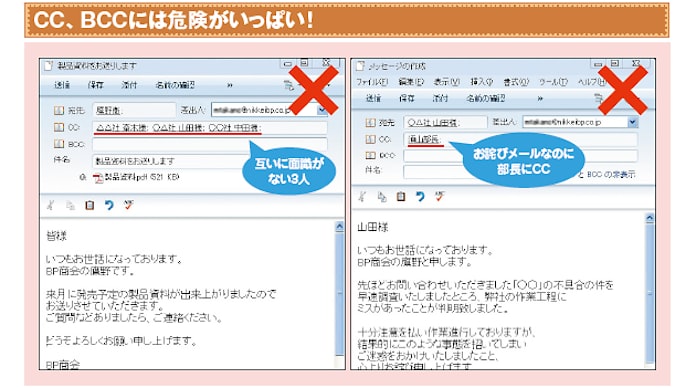 こんなccやbccは身を滅ぼす 日本経済新聞