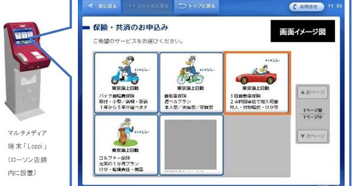 東京海上日動 全国のローソン店頭端末 Loppi で ちょいのり保険 1日自動車保険 を販売開始 日本経済新聞 東京海上日動 全国のローソン店頭端末 Loppi で ちょいのり保険 1日自動車保険 を販売開始 日本経済新聞