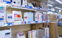 ビックカメラ新宿西口店 6階にある布団乾燥機売り場。空気清浄機や扇風機売り場に隣接している