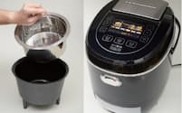 「糖質カット炊飯器 （サンコー）」2層の釜で、糖質が含まれる重湯を排出する仕組み。実勢価格は、税込み2万9800円
