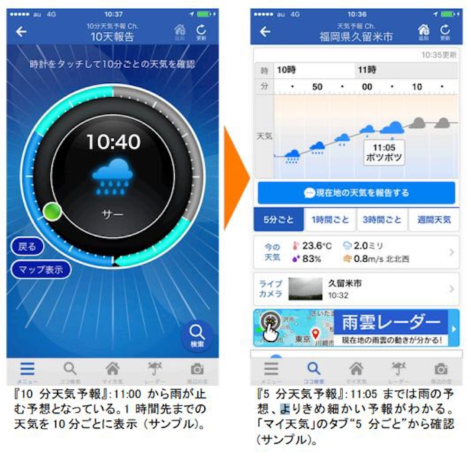 ウェザーニューズ 5分単位の天気がわかる 5分天気予報 をアプリで配信開始 日本経済新聞
