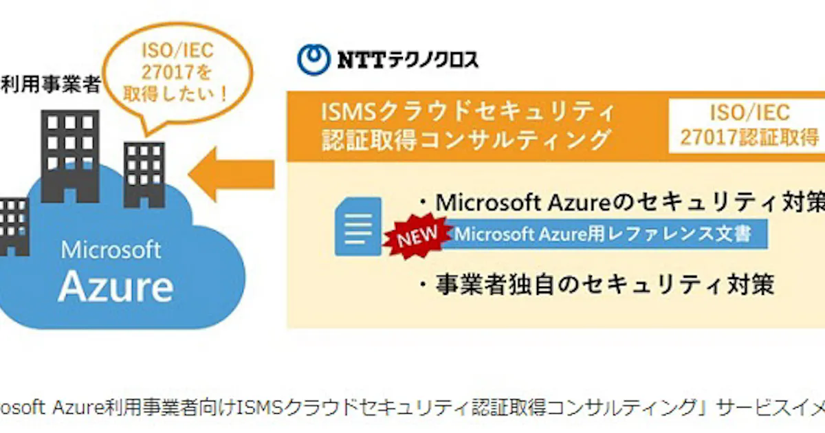 Nttテクノクロス Microsoft Azure特化のismsクラウドセキュリティー認証取得コンサルティングを提供開始 日本経済新聞