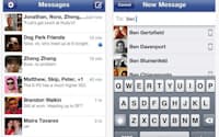 写真1　米Facebookのモバイル端末向けアプリ「Messenger」の画面