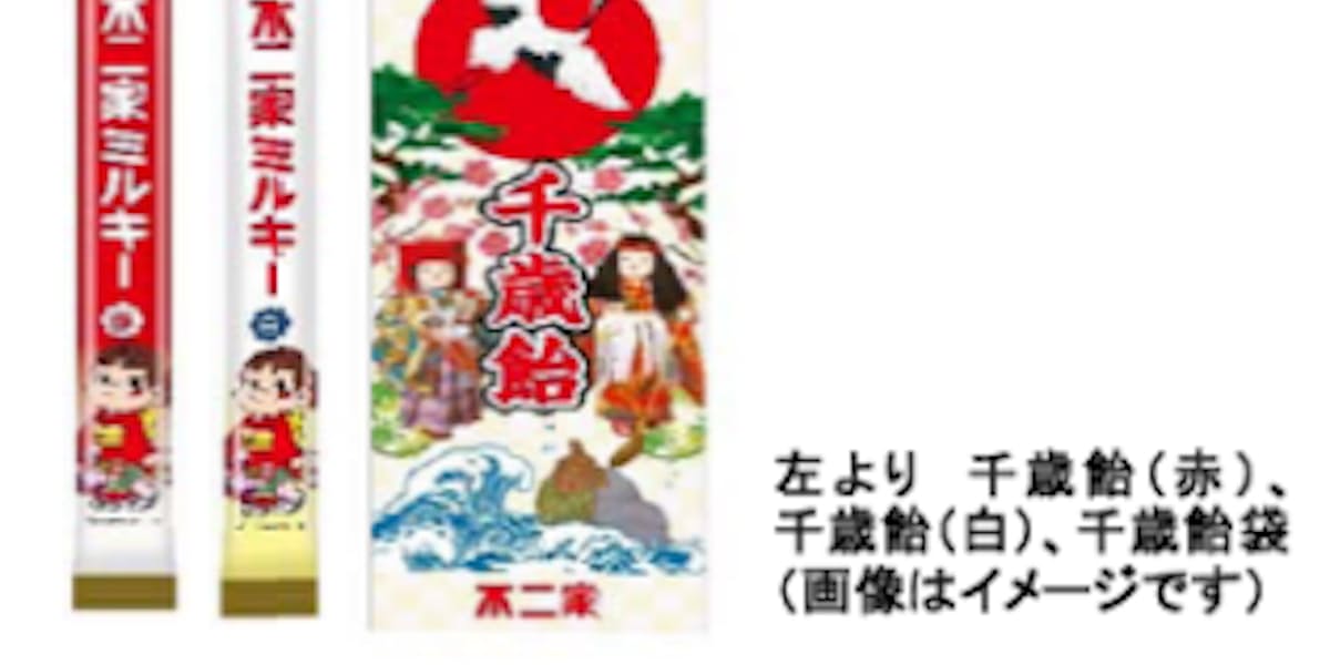 不二家 千歳飴 赤 白 千歳飴袋 ミルキーミニ千歳飴袋 を発売 日本経済新聞