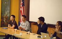 パネル討論に参加したシリコンバレーの日本人起業家（3日、米カリフォルニア州サニーベール市）