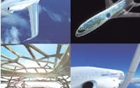 エアバスが発表した"未来の航空機"のコンセプトは生物模倣。鳥の骨格を模した少ない骨組みで機体を軽量化するとともに、乗客に楽しい空の旅を提供する。4点ともCG画像