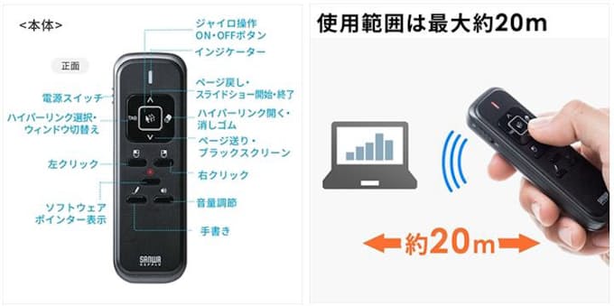 サンワサプライ リモコン感覚でパソコン操作ができるジャイロセンサー搭載空中マウスを発売 日本経済新聞
