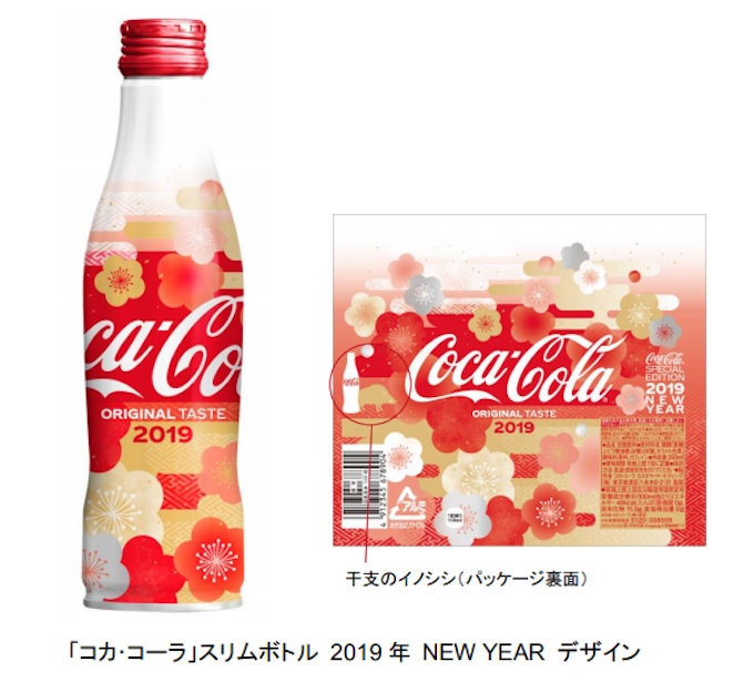コカ コーラシステム コカ コーラ スリムボトル19年new Yearデザインを期間限定発売 日本経済新聞