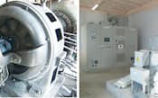 設備を一新した三峰川電力蓼科発電所。画像左は旧発電機。右は新型水車発電機