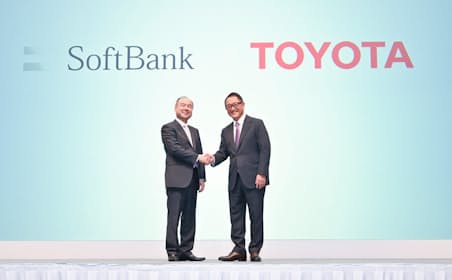 2018年10月、トヨタ自動車とソフトバンクの共同会社の設立会見での一幕
