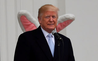 米朝協議を「急いでいない」とツイートしたトランプ米大統領=ロイター 米朝協議を「急いでいない」とツイートしたトランプ米大統領=ロイター