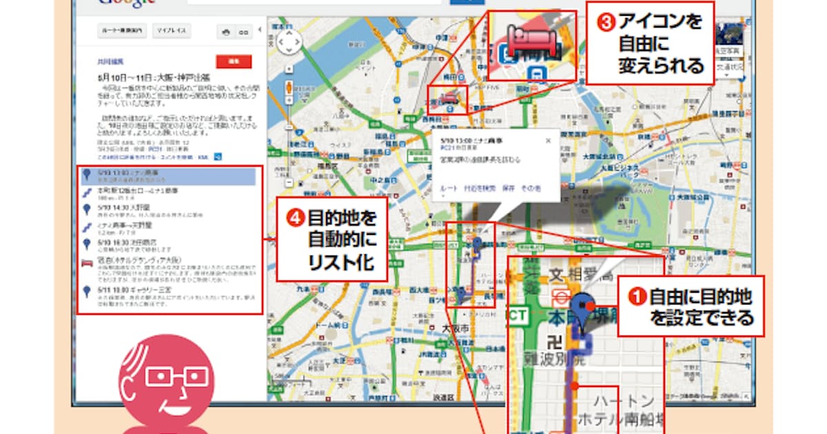 出張に便利 道順 書き込み スマホで共有 日本経済新聞 出張に便利 道順 書き込み スマホで共有 日本経済新聞