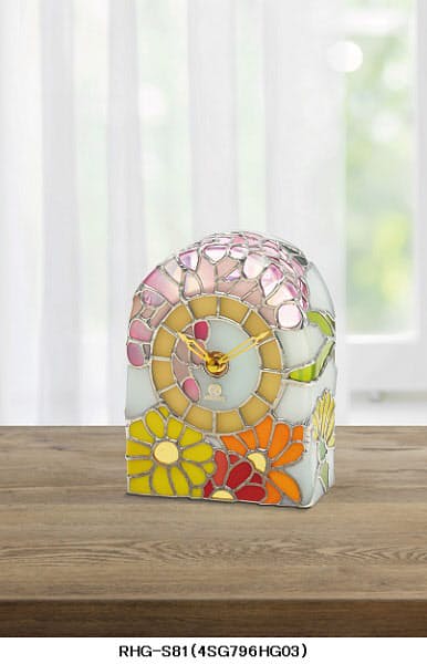 リズム時計 花の色を選べるセミオーダーステンドグラスクロック2種の受注を開始 日本経済新聞